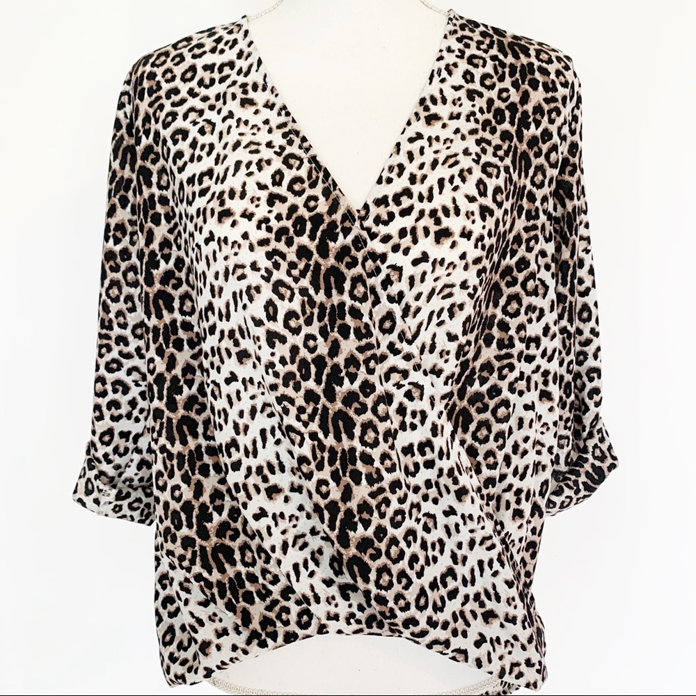Lush Cheetah Print Blouse Size M